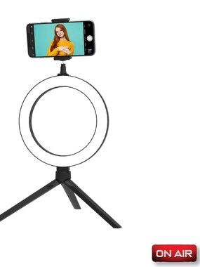 ICONIC Desktop Studio 8" LED Ring Light with Phone Mount - White